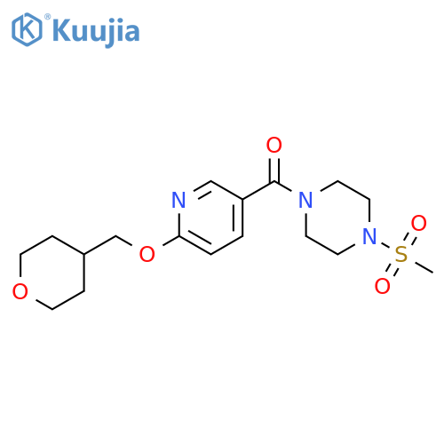 (4-methylsulfonylpiperazin-1-yl)-[6-(oxan-4-ylmethoxy)pyridin-3-yl]methanone structure
