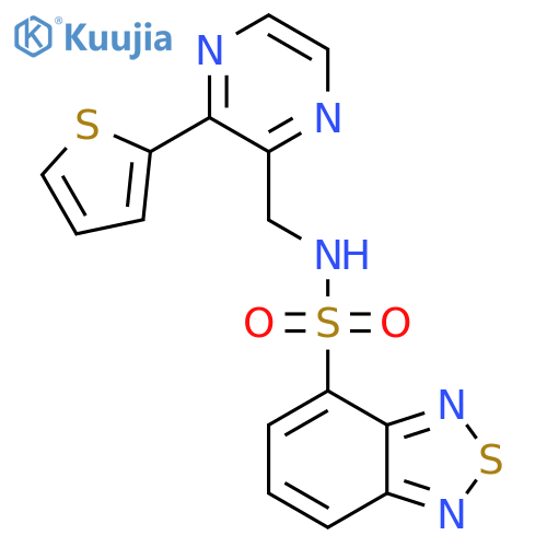 N-{3-(thiophen-2-yl)pyrazin-2-ylmethyl}-2,1,3-benzothiadiazole-4-sulfonamide structure