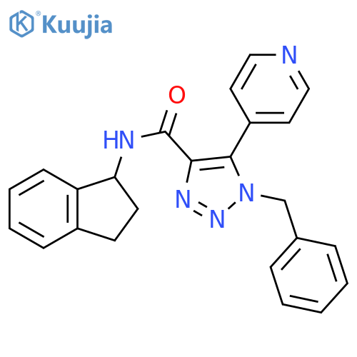 1-benzyl-N-(2,3-dihydro-1H-inden-1-yl)-5-(pyridin-4-yl)-1H-1,2,3-triazole-4-carboxamide structure