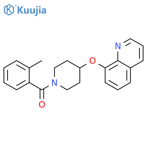 (2-methylphenyl)-(4-quinolin-8-yloxypiperidin-1-yl)methanone structure