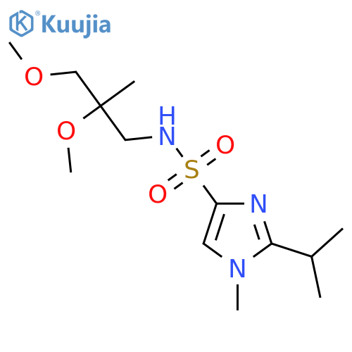 N-(2,3-dimethoxy-2-methylpropyl)-1-methyl-2-(propan-2-yl)-1H-imidazole-4-sulfonamide structure