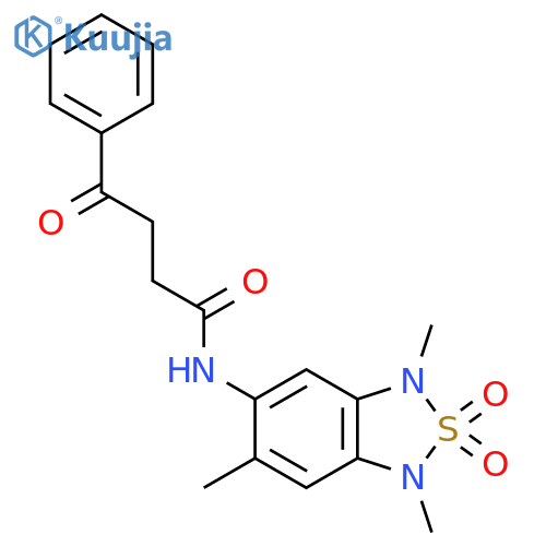 4-oxo-4-phenyl-N-(1,3,6-trimethyl-2,2-dioxo-1,3-dihydro-2lambda6,1,3-benzothiadiazol-5-yl)butanamide structure