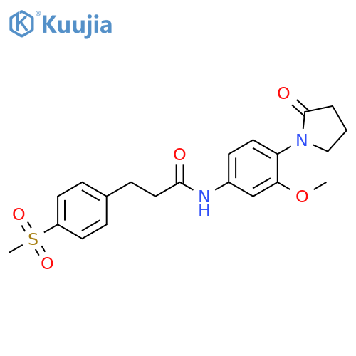 3-(4-methanesulfonylphenyl)-N-[3-methoxy-4-(2-oxopyrrolidin-1-yl)phenyl]propanamide structure