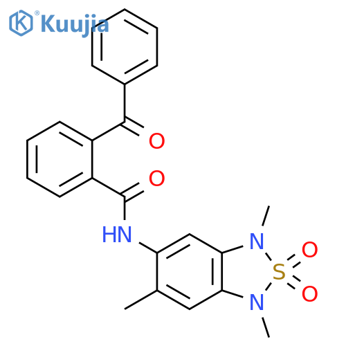 2-benzoyl-N-(1,3,6-trimethyl-2,2-dioxo-1,3-dihydro-2lambda6,1,3-benzothiadiazol-5-yl)benzamide structure