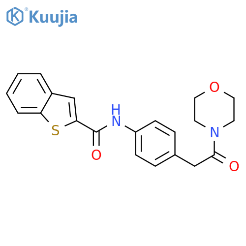 N-{4-[2-(morpholin-4-yl)-2-oxoethyl]phenyl}-1-benzothiophene-2-carboxamide structure