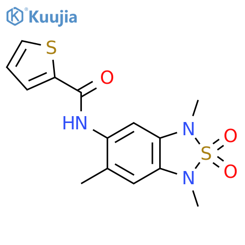 N-(1,3,6-trimethyl-2,2-dioxo-1,3-dihydro-2lambda6,1,3-benzothiadiazol-5-yl)thiophene-2-carboxamide structure