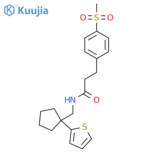 3-(4-methanesulfonylphenyl)-N-{[1-(thiophen-2-yl)cyclopentyl]methyl}propanamide structure