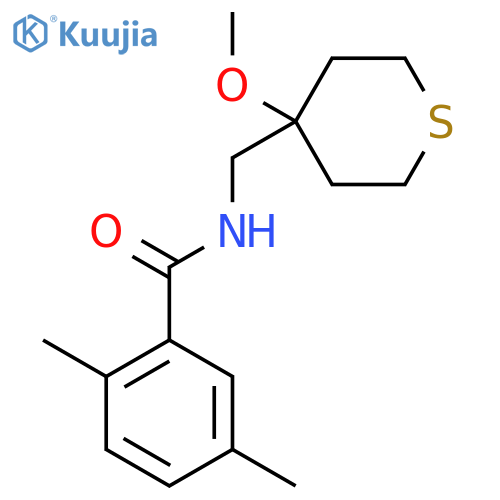 N-[(4-methoxythian-4-yl)methyl]-2,5-dimethylbenzamide structure