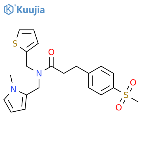 3-(4-methanesulfonylphenyl)-N-[(1-methyl-1H-pyrrol-2-yl)methyl]-N-[(thiophen-2-yl)methyl]propanamide structure