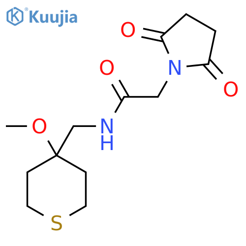 2-(2,5-dioxopyrrolidin-1-yl)-N-[(4-methoxythian-4-yl)methyl]acetamide structure