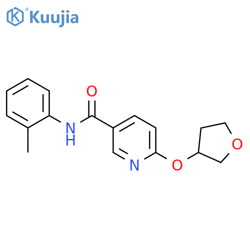 N-(2-methylphenyl)-6-(oxolan-3-yloxy)pyridine-3-carboxamide structure