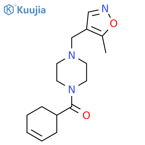 1-(cyclohex-3-ene-1-carbonyl)-4-(5-methyl-1,2-oxazol-4-yl)methylpiperazine structure