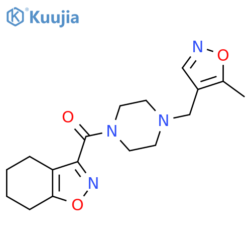 3-{4-(5-methyl-1,2-oxazol-4-yl)methylpiperazine-1-carbonyl}-4,5,6,7-tetrahydro-1,2-benzoxazole structure