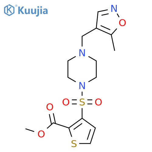 methyl 3-({4-(5-methyl-1,2-oxazol-4-yl)methylpiperazin-1-yl}sulfonyl)thiophene-2-carboxylate structure