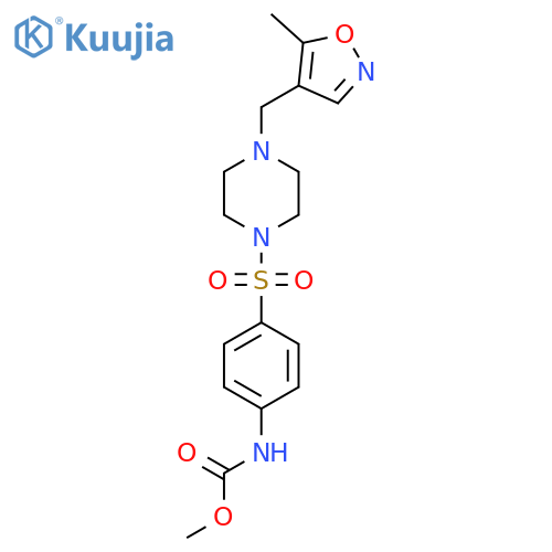 methyl N-4-({4-(5-methyl-1,2-oxazol-4-yl)methylpiperazin-1-yl}sulfonyl)phenylcarbamate structure