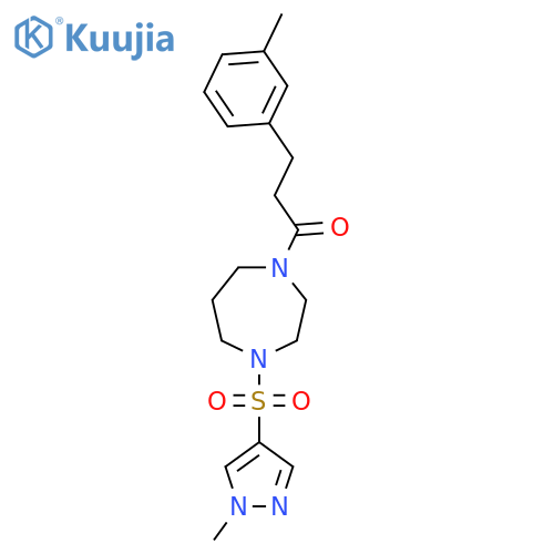 1-{4-[(1-methyl-1H-pyrazol-4-yl)sulfonyl]-1,4-diazepan-1-yl}-3-(3-methylphenyl)propan-1-one structure