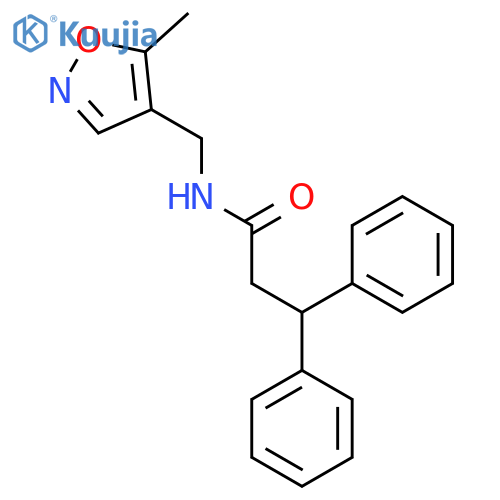 N-(5-methyl-1,2-oxazol-4-yl)methyl-3,3-diphenylpropanamide structure