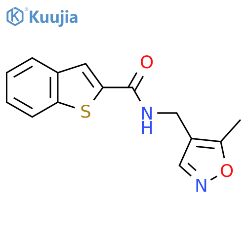 N-(5-methyl-1,2-oxazol-4-yl)methyl-1-benzothiophene-2-carboxamide structure