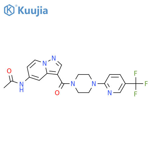 N-(3-{4-[5-(trifluoromethyl)pyridin-2-yl]piperazine-1-carbonyl}pyrazolo[1,5-a]pyridin-5-yl)acetamide structure