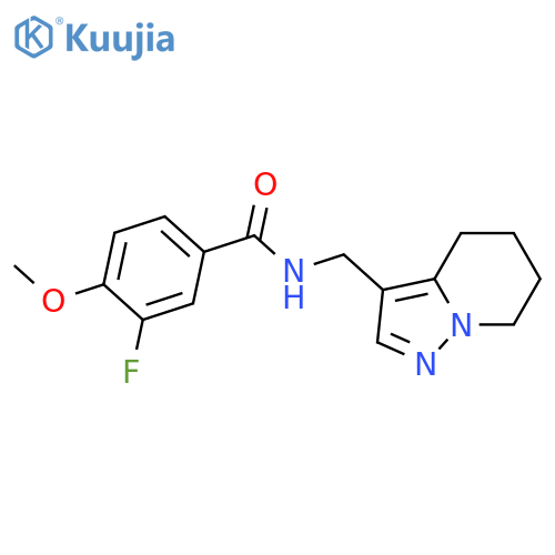 3-fluoro-4-methoxy-N-({4H,5H,6H,7H-pyrazolo[1,5-a]pyridin-3-yl}methyl)benzamide structure