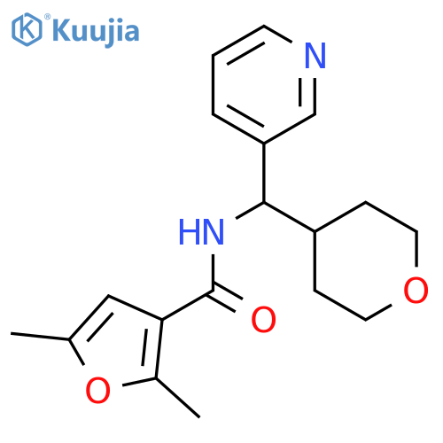 2,5-dimethyl-N-[(oxan-4-yl)(pyridin-3-yl)methyl]furan-3-carboxamide structure