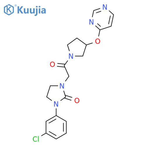 1-(3-Chlorophenyl)-3-(2-oxo-2-(3-(pyrimidin-4-yloxy)pyrrolidin-1-yl)ethyl)imidazolidin-2-one structure