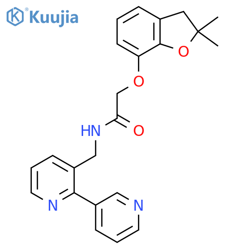 N-({[2,3'-bipyridine]-3-yl}methyl)-2-[(2,2-dimethyl-2,3-dihydro-1-benzofuran-7-yl)oxy]acetamide structure