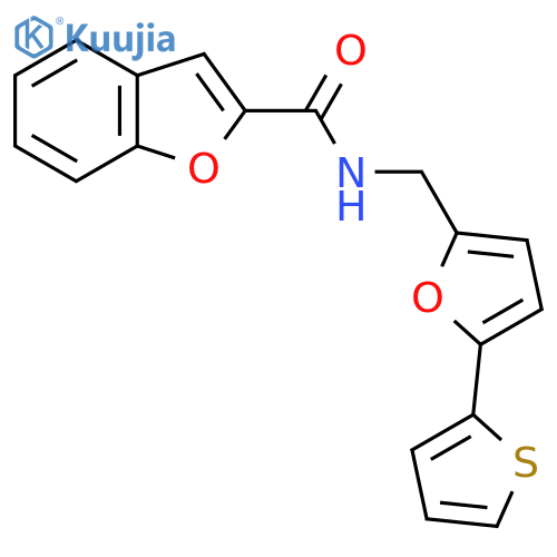N-{5-(thiophen-2-yl)furan-2-ylmethyl}-1-benzofuran-2-carboxamide structure