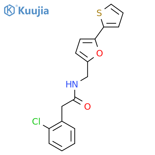 2-(2-chlorophenyl)-N-{5-(thiophen-2-yl)furan-2-ylmethyl}acetamide structure