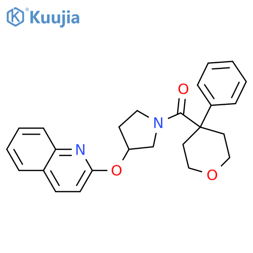 (4-phenyloxan-4-yl)-(3-quinolin-2-yloxypyrrolidin-1-yl)methanone structure