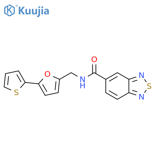 N-{5-(thiophen-2-yl)furan-2-ylmethyl}-2,1,3-benzothiadiazole-5-carboxamide structure