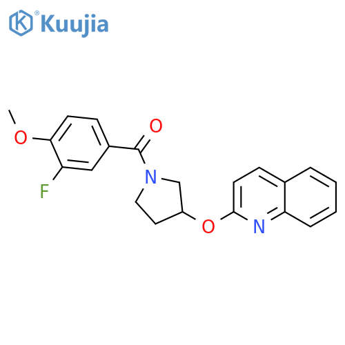 (3-fluoro-4-methoxyphenyl)-(3-quinolin-2-yloxypyrrolidin-1-yl)methanone structure