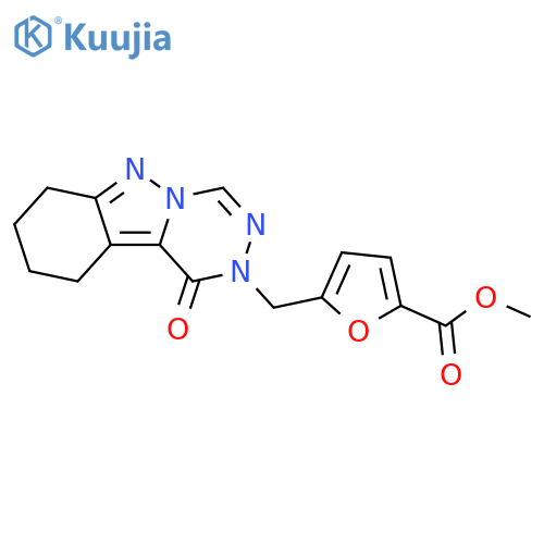 methyl 5-({1-oxo-1H,2H,7H,8H,9H,10H-1,2,4triazino4,5-bindazol-2-yl}methyl)furan-2-carboxylate structure