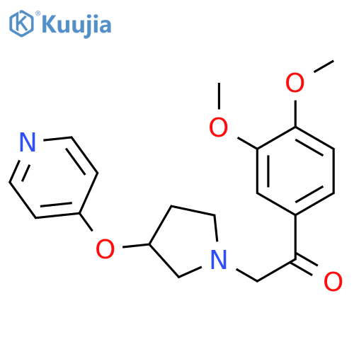 2-(3,4-dimethoxyphenyl)-1-(3-pyridin-4-yloxypyrrolidin-1-yl)ethanone structure