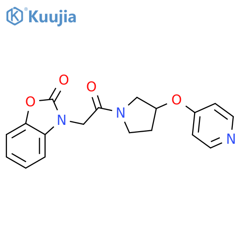 3-[2-oxo-2-(3-pyridin-4-yloxypyrrolidin-1-yl)ethyl]-1,3-benzoxazol-2-one structure
