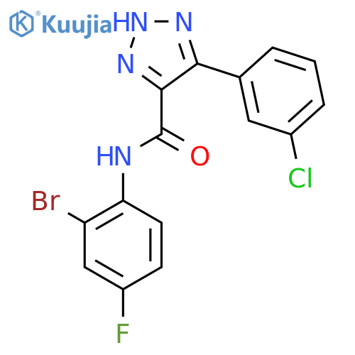 N-(2-bromo-4-fluorophenyl)-4-(3-chlorophenyl)-1H-1,2,3-triazole-5-carboxamide structure