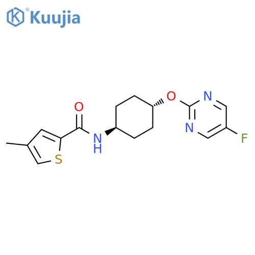 4-methyl-N-[(1r,4r)-4-[(5-fluoropyrimidin-2-yl)oxy]cyclohexyl]thiophene-2-carboxamide structure