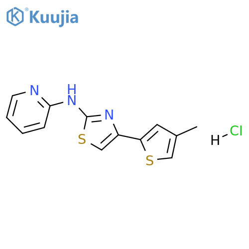 4-(4-methylthiophen-2-yl)-N-pyridin-2-yl-1,3-thiazol-2-amine:hydrochloride structure