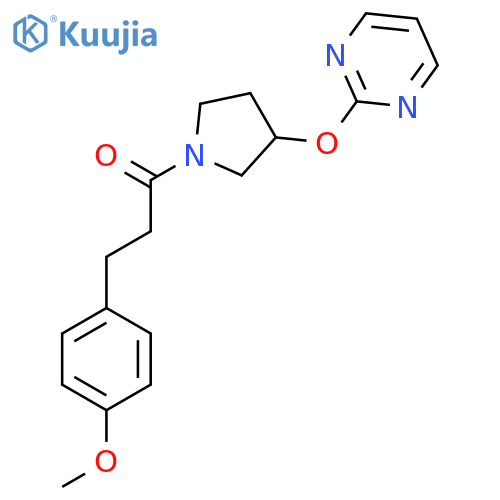 3-(4-Methoxyphenyl)-1-(3-(pyrimidin-2-yloxy)pyrrolidin-1-yl)propan-1-one structure