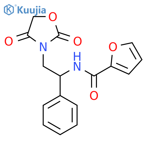 N-[2-(2,4-dioxo-1,3-oxazolidin-3-yl)-1-phenylethyl]furan-2-carboxamide structure