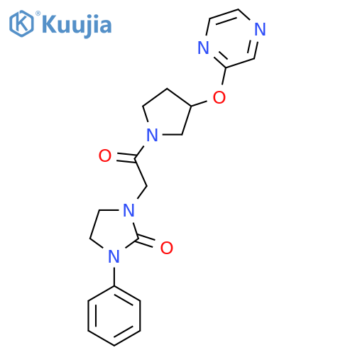 1-{2-oxo-2-[3-(pyrazin-2-yloxy)pyrrolidin-1-yl]ethyl}-3-phenylimidazolidin-2-one structure