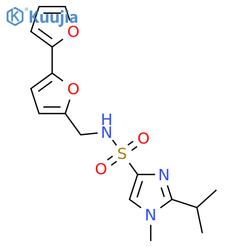 N-({2,2'-bifuran-5-yl}methyl)-1-methyl-2-(propan-2-yl)-1H-imidazole-4-sulfonamide structure