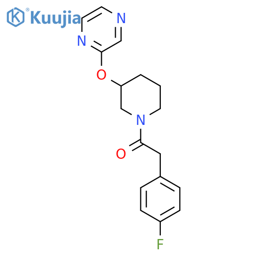 2-(4-fluorophenyl)-1-[3-(pyrazin-2-yloxy)piperidin-1-yl]ethan-1-one structure