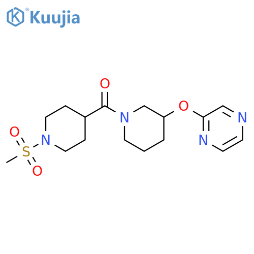 2-{[1-(1-methanesulfonylpiperidine-4-carbonyl)piperidin-3-yl]oxy}pyrazine structure