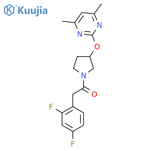 2-(2,4-Difluorophenyl)-1-(3-((4,6-dimethylpyrimidin-2-yl)oxy)pyrrolidin-1-yl)ethanone structure