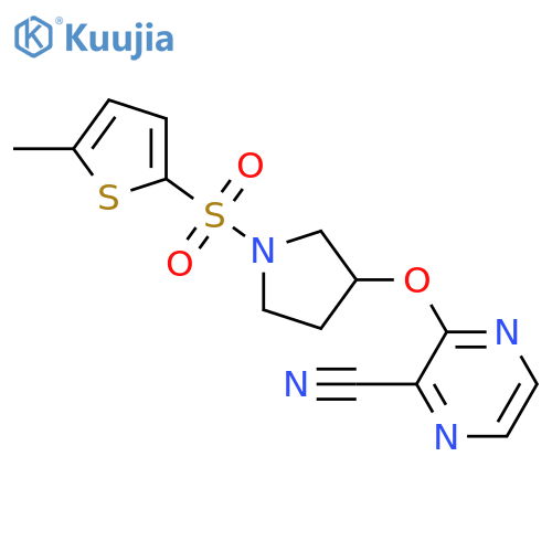 3-({1-[(5-methylthiophen-2-yl)sulfonyl]pyrrolidin-3-yl}oxy)pyrazine-2-carbonitrile structure