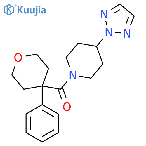 1-(4-phenyloxane-4-carbonyl)-4-(2H-1,2,3-triazol-2-yl)piperidine structure