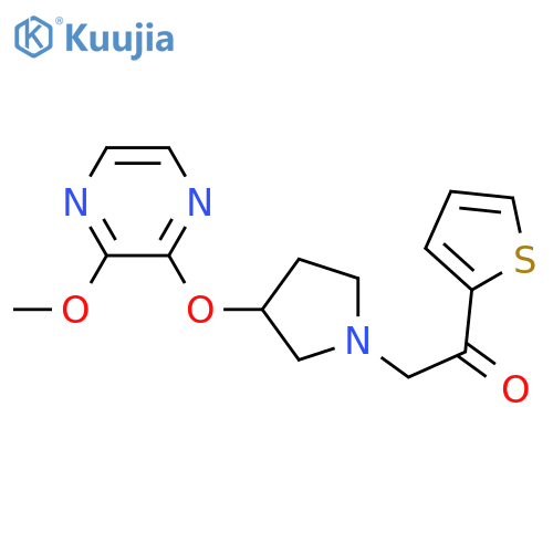 1-{3-[(3-methoxypyrazin-2-yl)oxy]pyrrolidin-1-yl}-2-(thiophen-2-yl)ethan-1-one structure
