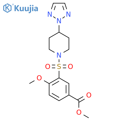 methyl 4-methoxy-3-{4-(2H-1,2,3-triazol-2-yl)piperidin-1-ylsulfonyl}benzoate structure