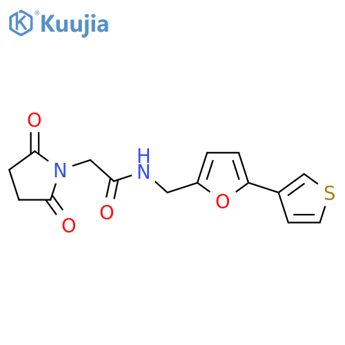2-(2,5-dioxopyrrolidin-1-yl)-N-{5-(thiophen-3-yl)furan-2-ylmethyl}acetamide structure